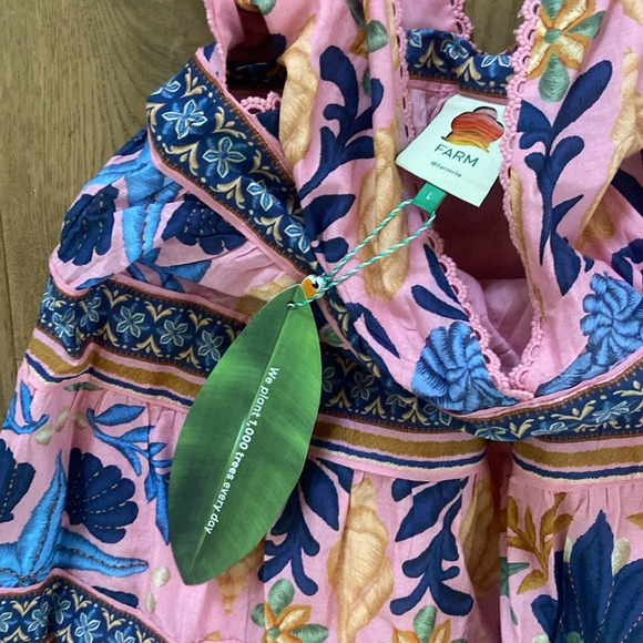 NWT farm rio Pink Seashell Tapestry Midi Dress - Picture 5 of 9